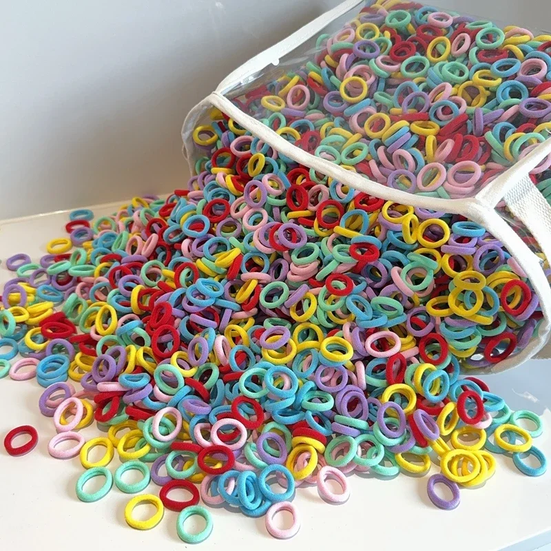 20/50/100Pcs 여자를위한 다채로운 기본 나일론 Ealstic 헤어 넥타이 포니 테일 잡아 Scrunchie 고무 밴드 아이 패션 헤어 액세서리