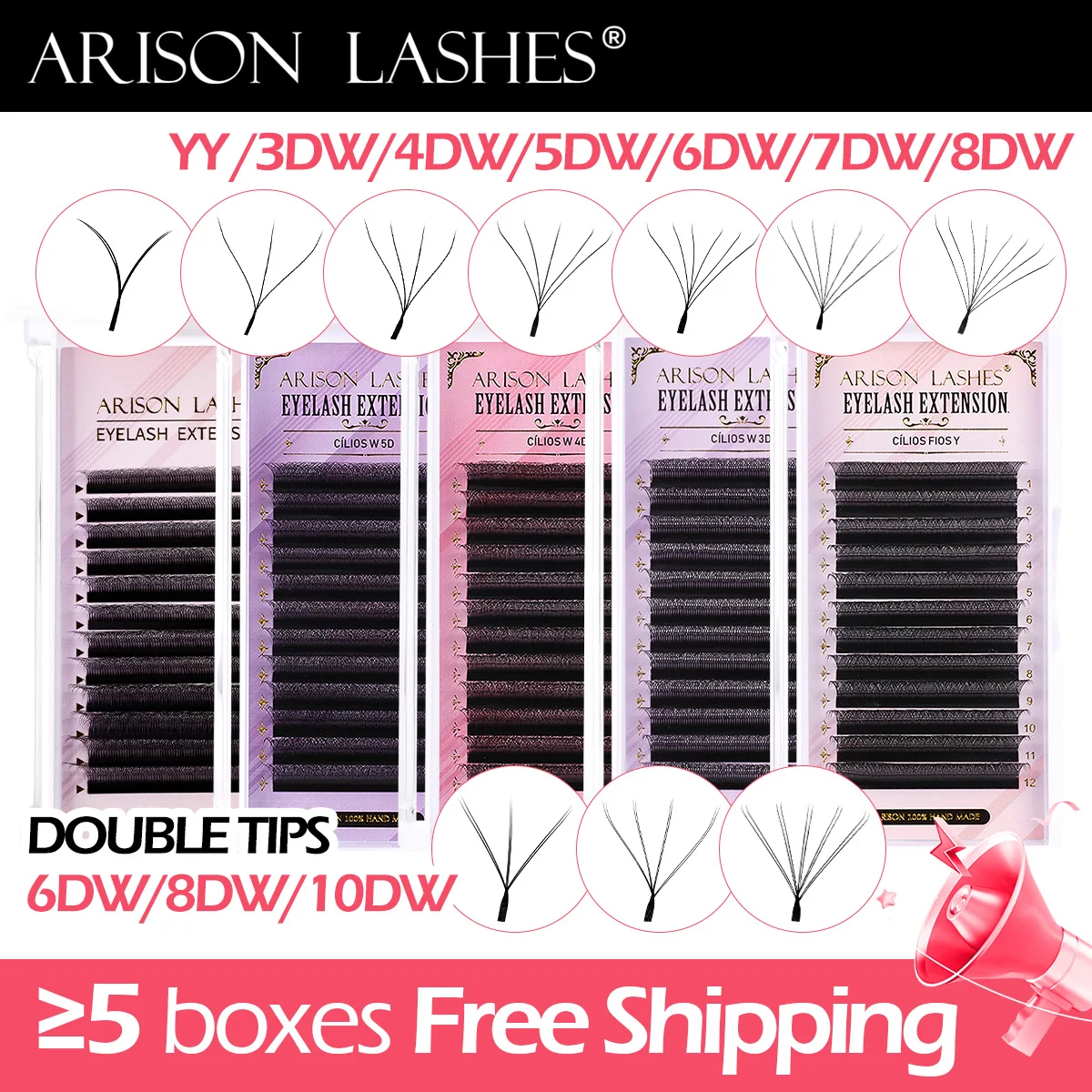 ARISON W 모양 속눈썹 익스텐션, YY 모양 속눈썹, 부드러운 인조 밍크, 쉬운 팬, 자연스러운 속눈썹, 프리메이드 볼륨 팬, 3D, 4D, 5D, 6D title=ARISON W 모양 속눈썹 익스텐션, YY 모양 속눈썹, 부드러운 인조 밍크, 쉬운 팬, 자연스러운 속눈썹, 프리메이드 볼륨 팬, 3D, 4D, 5D, 6D 