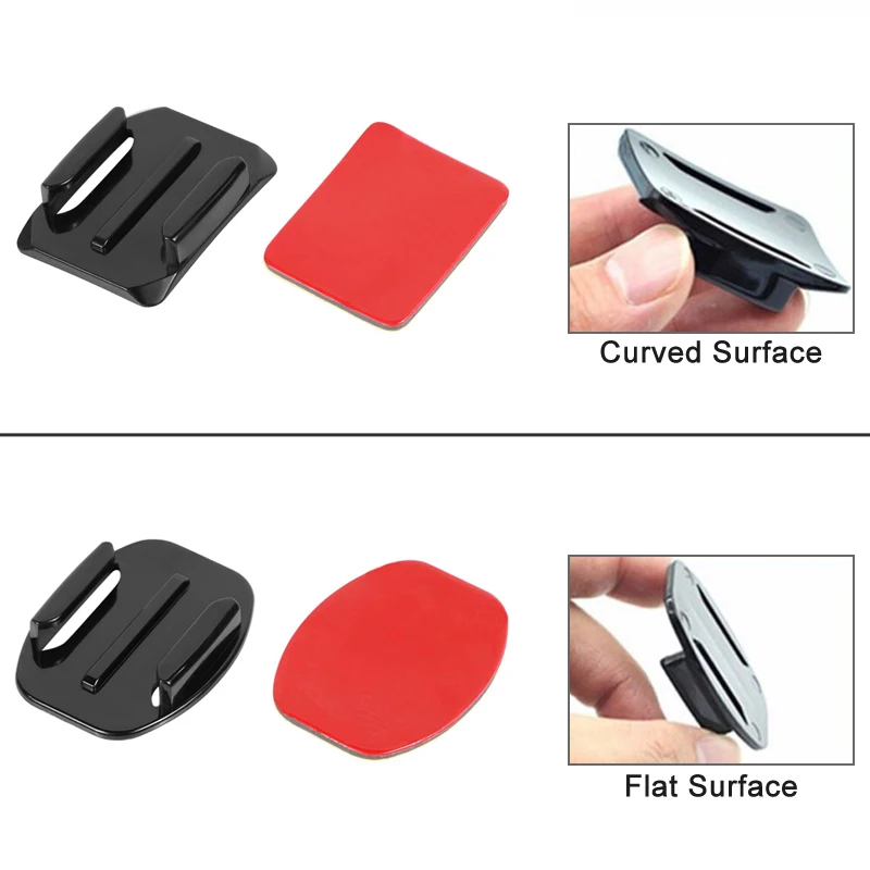 GoPro Hero 8 11 Black 7 Xiaomi Yi 4K Mijia SJCAM 액션 카메라 Go Pro 액세서리 용 플랫 곡선 접착 마운트 스티커 마운트