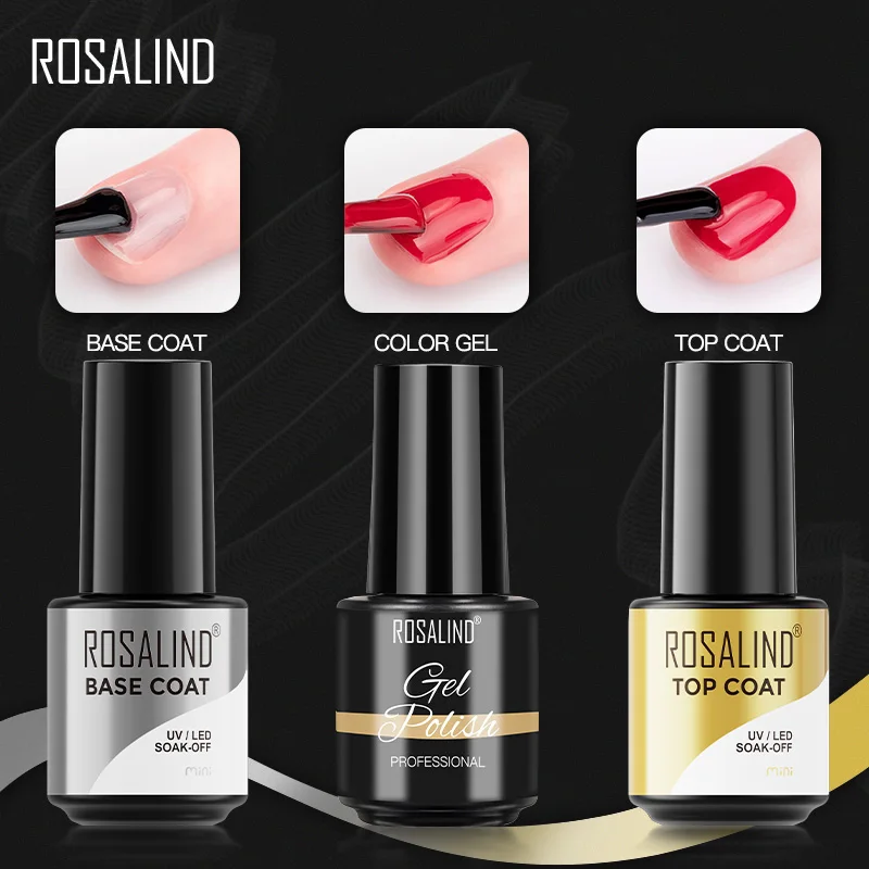 Rosalind 미니 젤 네일 광택제 컬러 접착제 프라이머 네일 접착제, 반영구 네일 UV 건조, LED 네일 램프, 네일 용품, 7ML