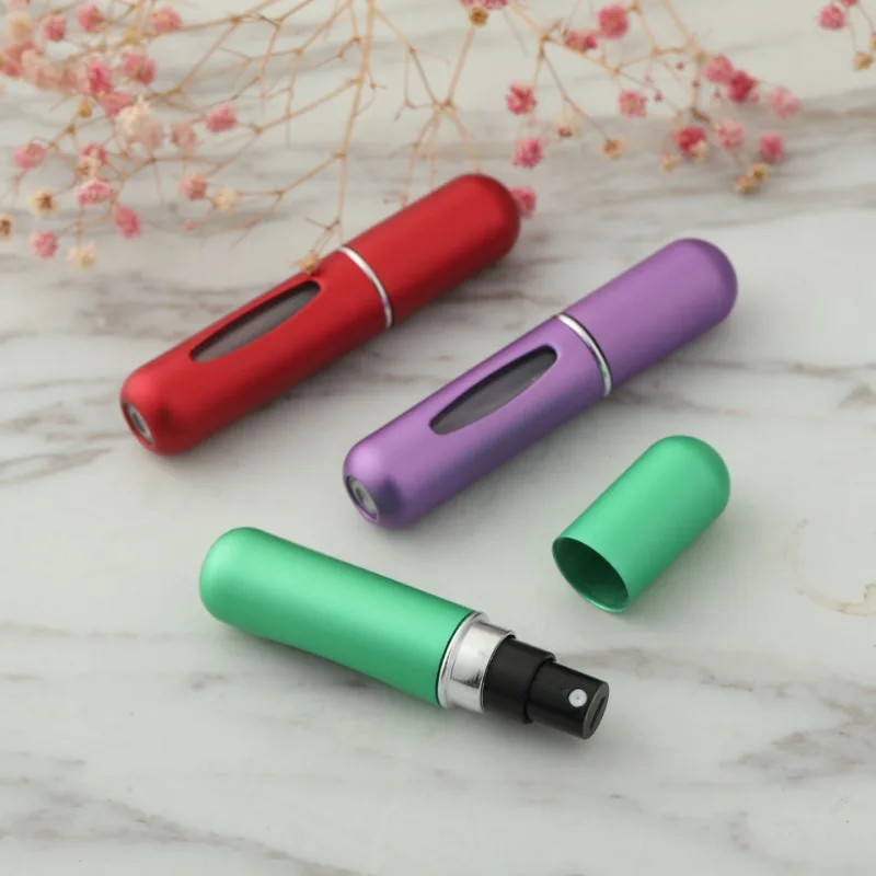 5 ml/pcs 스프레이 향수 펌프와 리필 형 금속 향수 병 휴대용 여행 화장품 용기 미니 스프레이 분무기 병