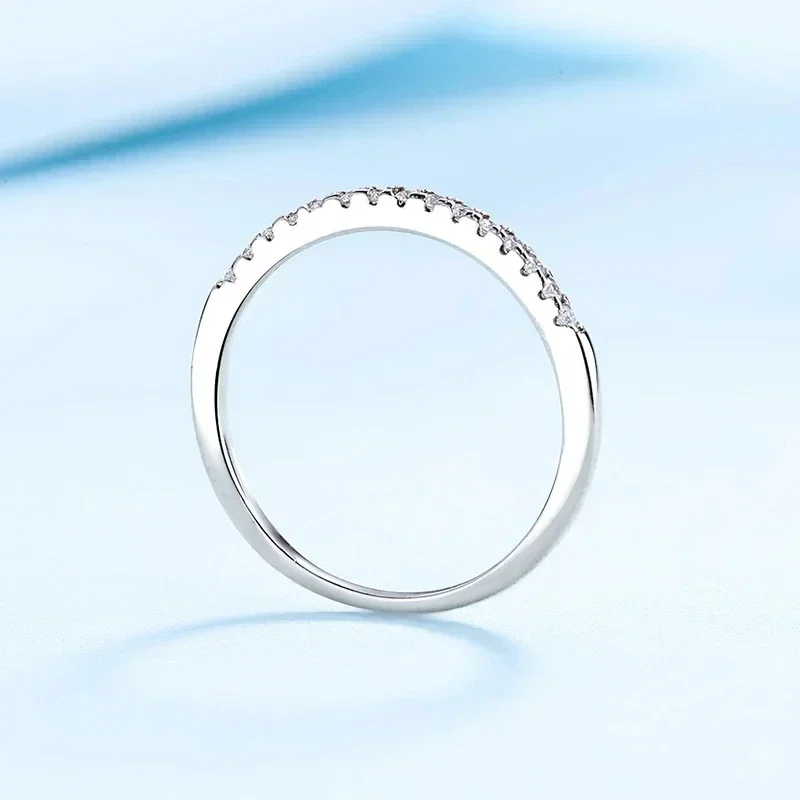 NeeTim Moissanite 반지 925 스털링 실버 화이트 골드 도금 실험실 다이아몬드 영원 밴드 약혼 결혼 반지 여성을위한