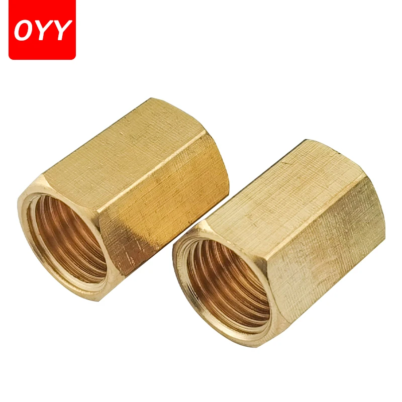 1PCS 황동 파이프 피팅 구리 호스 육각 커플 링 커플러 빠른 Connetor 암나사 1/8 