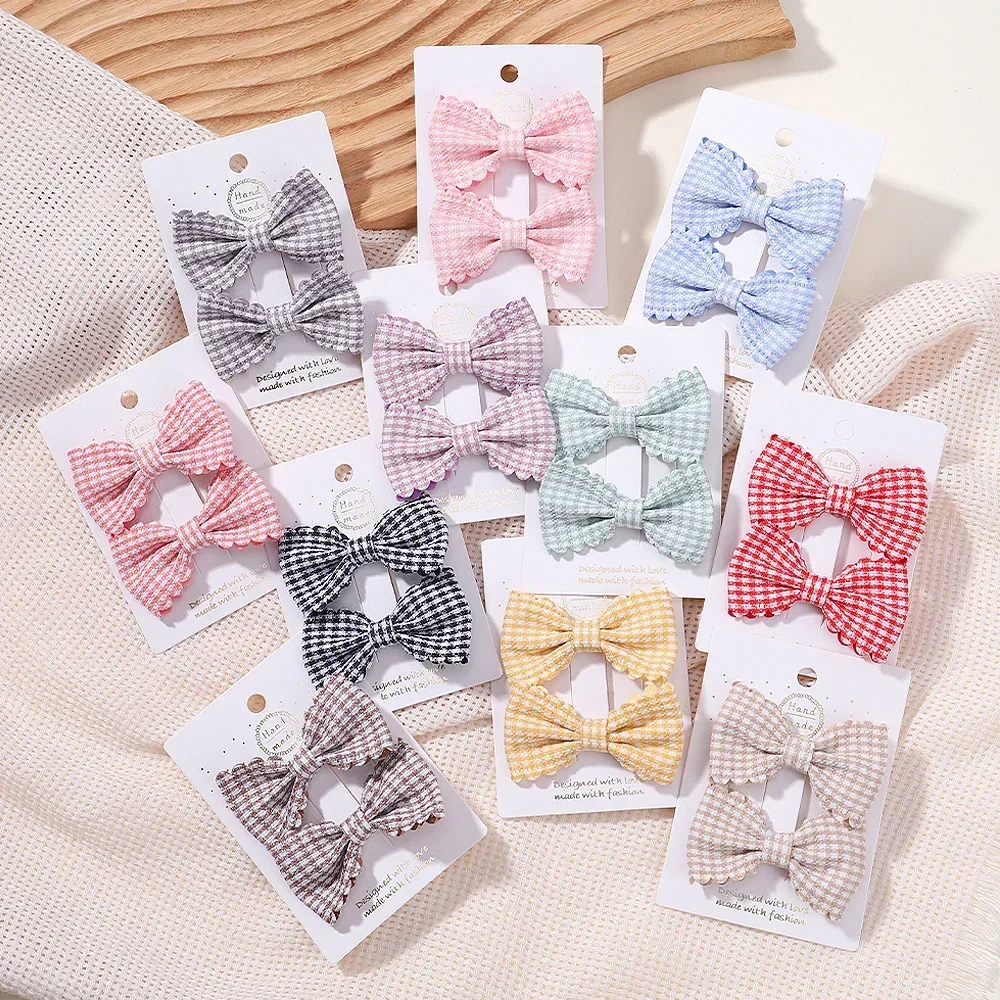 2 개/대 솔리드 컬러 키즈 활 아기 소녀를위한 헤어 클립 수제 격자 무늬 Bowknot 머리핀 바레트 사진 헤어 액세서리 title=2 개/대 솔리드 컬러 키즈 활 아기 소녀를위한 헤어 클립 수제 격자 무늬 Bowknot 머리핀 바레트 사진 헤어 액세서리 
