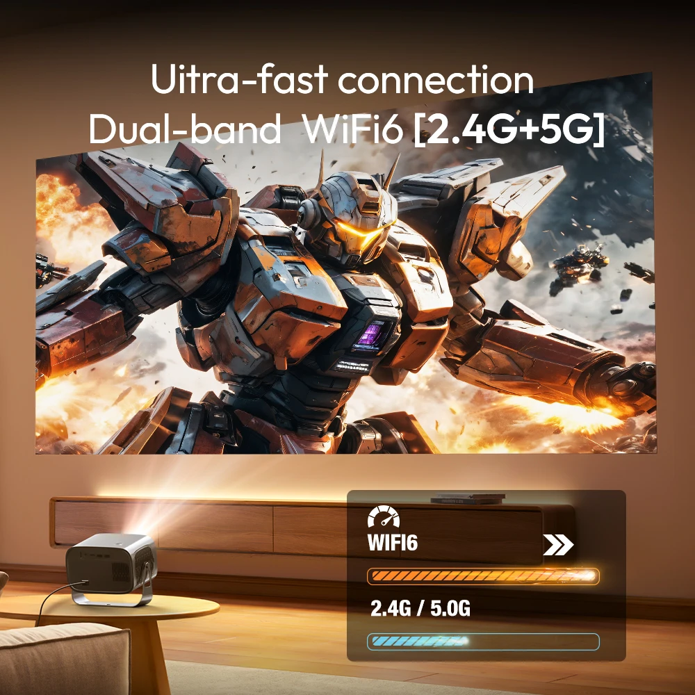 VEVSHAO A12 프로젝터 미니 휴대용 LED 비디오 안드로이드 11.0 WIFI 6 미러 스마트 폰 1080P 4K 비디오 홈 시네마 프로젝터