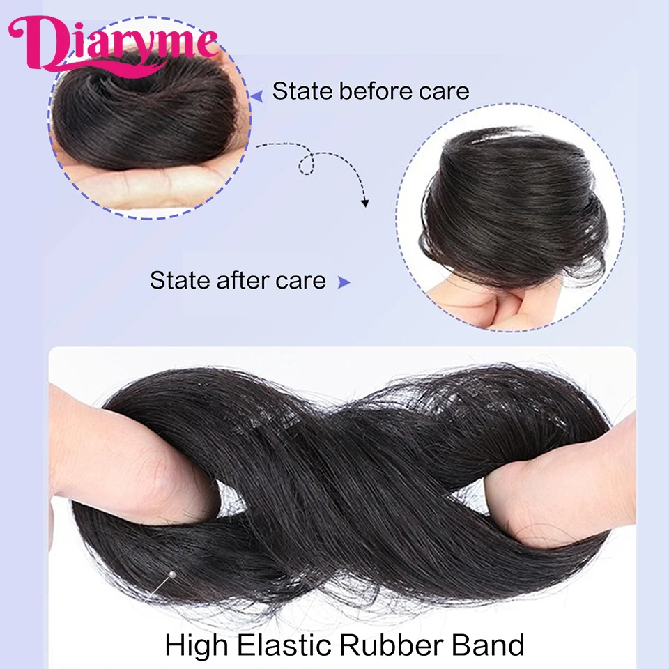 탄성 고무 밴드 가짜 머리 롤빵 합성 스트레이트 Chignon 클립 머리 꼬리 확장 Updo 헤어 롤빵 헤어 피스 여성을위한