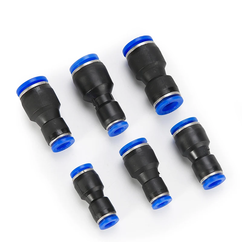 공압 피팅 공기 커넥터 튜브 퀵 피팅 파이프 워터 푸시 인 호스 4mm 6mm 8mm 10mm 12mm 14mm PU PG 플라스틱 커넥터