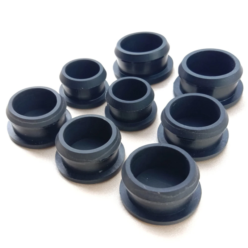 2.5-50.6mm 검정색 원추형 스냅온 실리콘 고무 T 유형 플러그 블랭킹 엔드 캡 튜브 삽입 마개 증거 고온