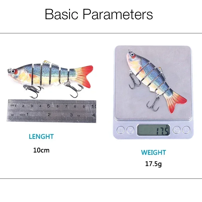 6 세그먼트 멀티 관절 낚시 미끼 싱킹 10cm/17.5g Swimbait 인공 Wobblers 크랭크베이트 하드 미끼 Pesca 태클 5/3/1Pcs