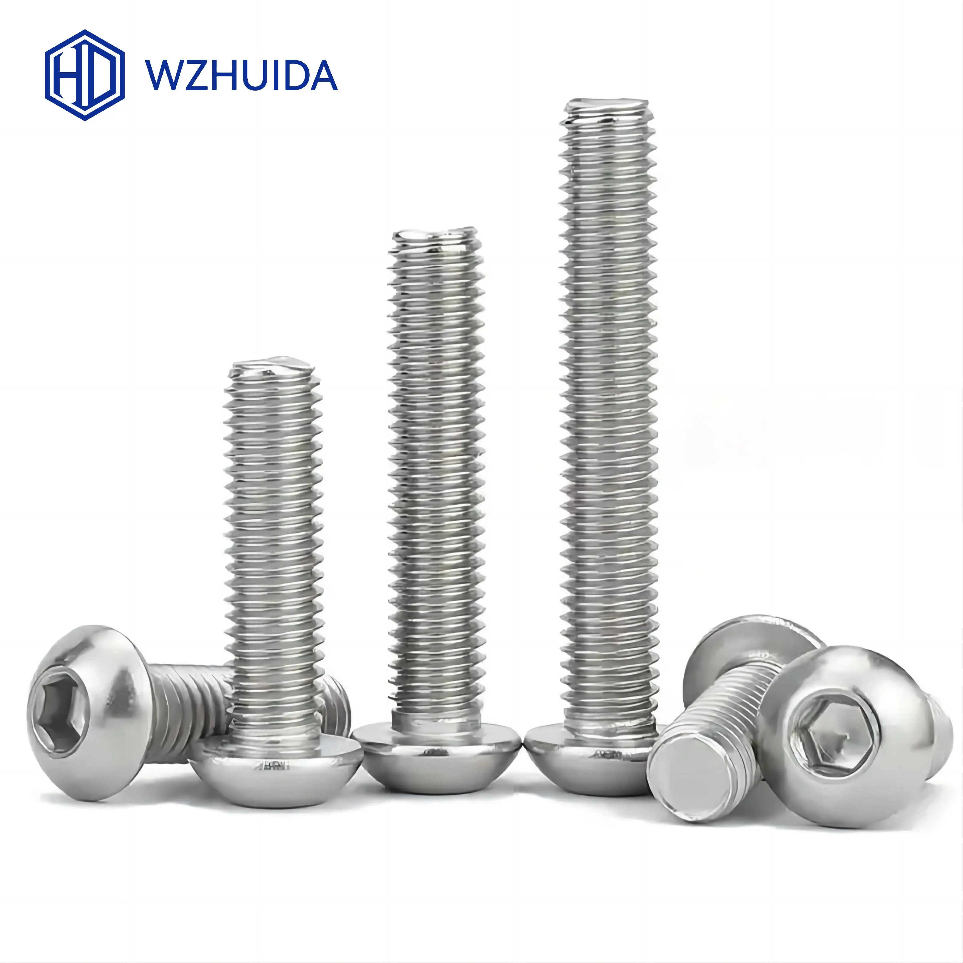 WZHUIDA 육각 육각형 소켓 버튼 헤드 캡 나사 M2 M3 M4 M5 M6 M8 M10 알렌 볼트 ISO7380 A2-70 스테인레스 스틸