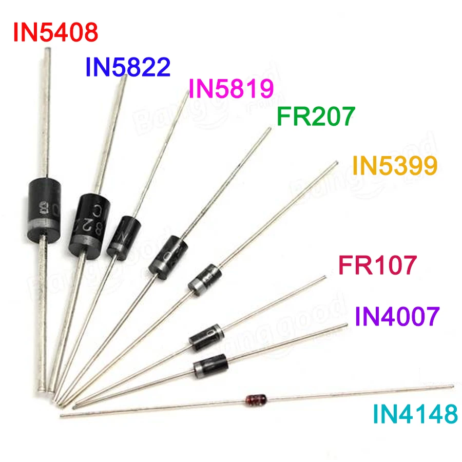 100 개/몫 정류기 다이오드 세트 팩 1N4148 1N4007 1N5819 1N5399 1N5408 1N5822 FR107 FR207 전자 부품 diy 모듬 키트 title=100 개/몫 정류기 다이오드 세트 팩 1N4148 1N4007 1N5819 1N5399 1N5408 1N5822 FR107 FR207 전자 부품 diy 모듬 키트 