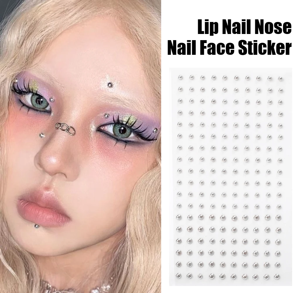 180 PC 비 피어싱 립 손톱 스티커 Selfadhesive 방수 재사용 가능한 가짜 립 네일 눈썹 코 링 바디 배꼽 쥬얼리