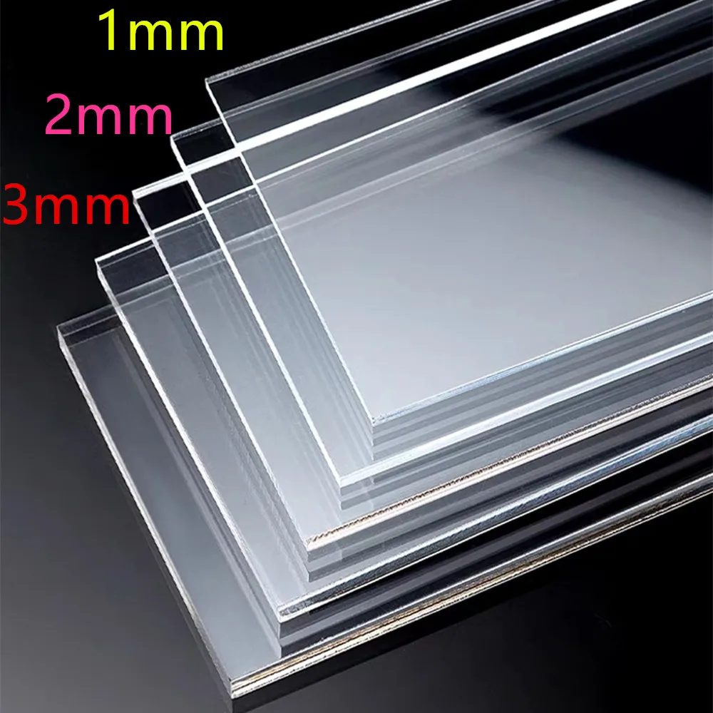 1/2/3Pcs 1/2/3mm 두께 투명 무색 투명 아크릴 보드 Perspex Plexi 유리판 플라스틱 유기 시트 메타크릴레이트