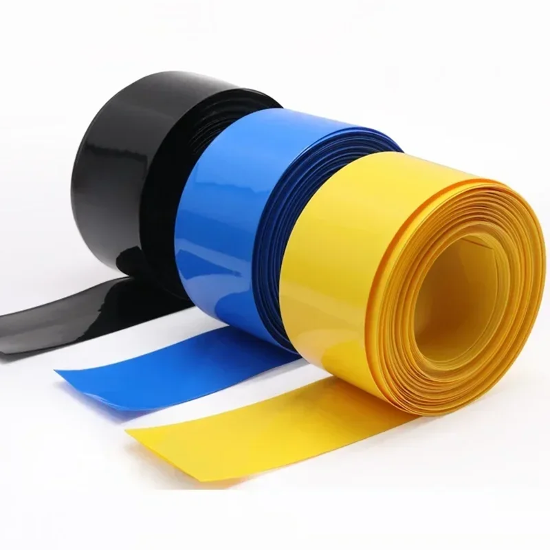 18650 Pvc 수축 필름 Lipo 배터리 PVC 열 수축 튜브 팩 폭 17mm~80mm 절연 필름 랩 리튬 케이스 케이블 슬리브 블루