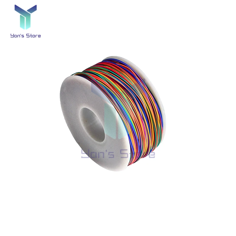 250M 30AWG 와이어 케이블 8 색 PCB 납땜 플라이 Iine 0.55mm 브레드 보드 점퍼 컬러 절연 랩 케이블 주석 도금 순수 구리