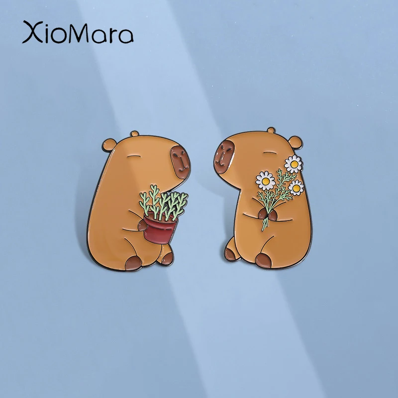 귀여운 동물 Capybara 에나멜 핀 맞춤 커플 데이트 브로치 옷깃 배지 만화 동물 쥬얼리 친구를위한 선물 title=귀여운 동물 Capybara 에나멜 핀 맞춤 커플 데이트 브로치 옷깃 배지 만화 동물 쥬얼리 친구를위한 선물 