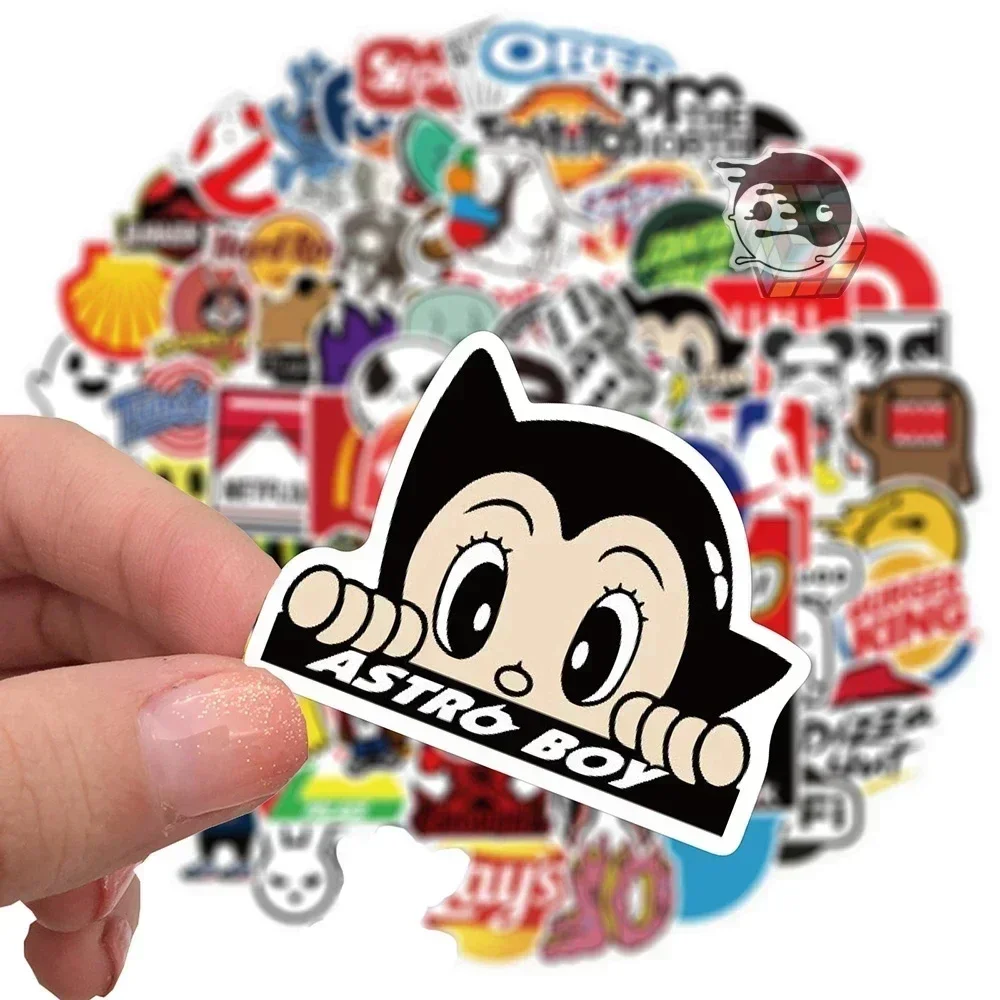 10/30/51/103Pcs 멋진 패션 브랜드 로고 스티커 DIY 스케이트 보드 노트북 수하물 자전거 오토바이 전화 자동차 스티커 데칼 어린이 장난감