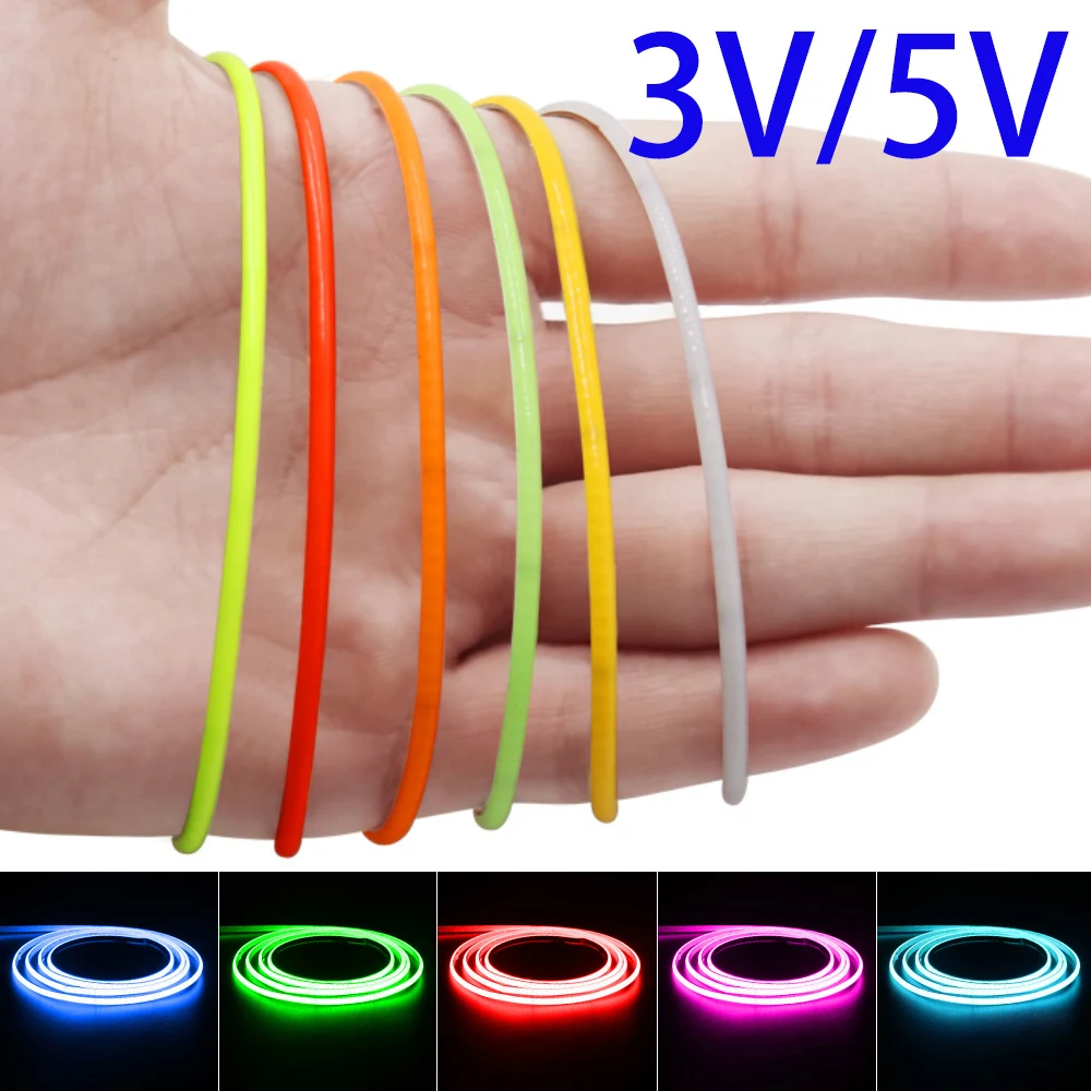 3V 5V 2.7mm 울트라 슬림 COB LED 스트립 조명 배터리 구동 DIY 미니 그림 480LED/m 유연한 테이프 라이트 레드 따뜻한 화이트 디밍 가능 title=3V 5V 2.7mm 울트라 슬림 COB LED 스트립 조명 배터리 구동 DIY 미니 그림 480LED/m 유연한 테이프 라이트 레드 따뜻한 화이트 디밍 가능 