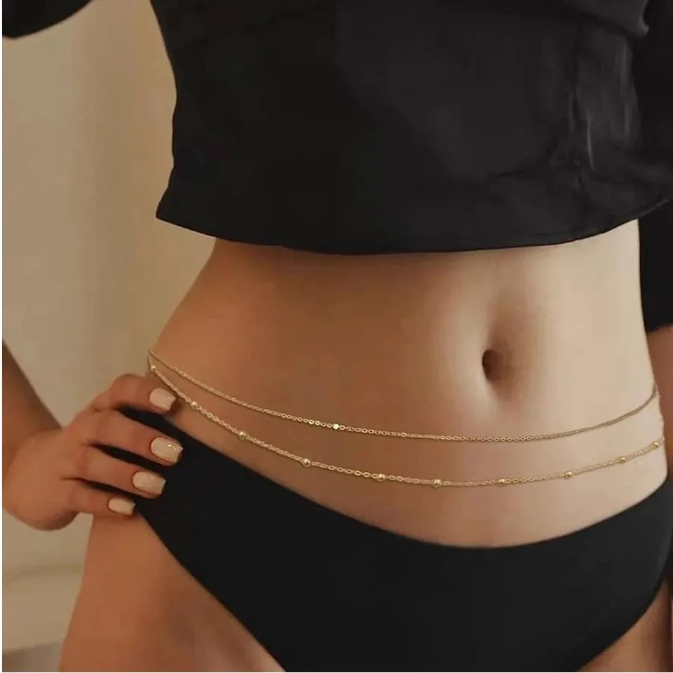 여성용 힙합 더블 레이어 밸리 체인, Y2K 골드 컬러 비치 비키니, 허리 바디 체인, 쥬얼리 우아함, 다목적 액세서리 title=여성용 힙합 더블 레이어 밸리 체인, Y2K 골드 컬러 비치 비키니, 허리 바디 체인, 쥬얼리 우아함, 다목적 액세서리 