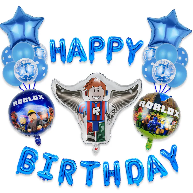 ROBLOX 생일 호일 풍선 세트 만화 파티 장식 용품 베이비 샤워 호의 게임 선물 번호 풍선 소년 장난감 diy