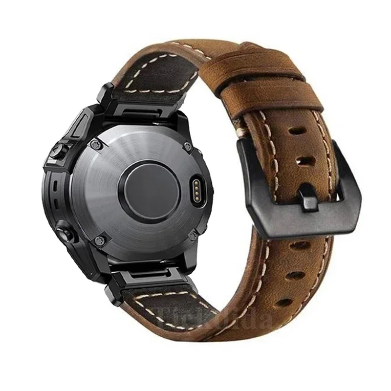 Garmin Epix Pro 51mm 47mm Tactix 8 7 Pro Fenix ​​8 7 7X Enduro3 정품 가죽 시계 밴드 액세서리 용 Quickfit 26mm 22mm 스트랩