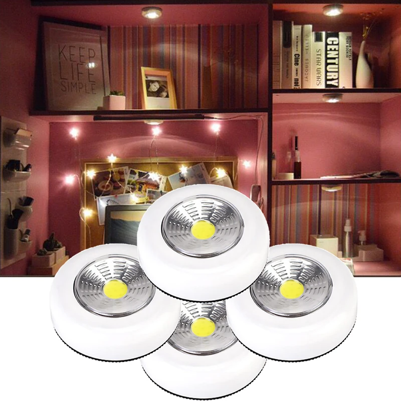 1/2/3/5Pcs LED 미니 터치 야간 조명 배터리 구동 옷장 가구 침실 머리맡 핸드 프레스 야간 램프 주방 조명