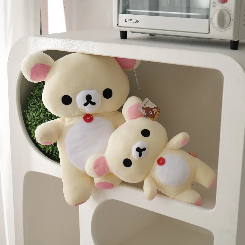 애니메이션 리락쿠마 만화 봉제 인형 부드러운 곰 장난감 카와이 룸 장식 테디 베어 플러시 귀여운 커플 곰 소녀를위한 크리스마스 선물