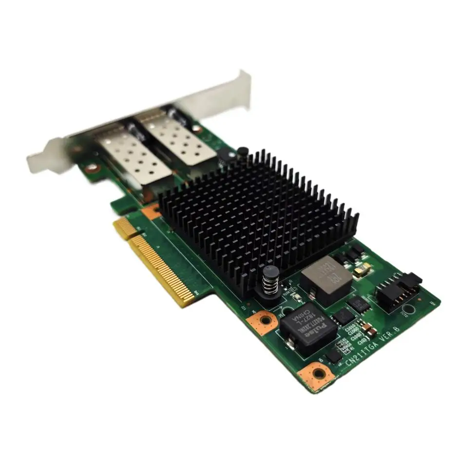 Intel X520-DA2 E10G42BTDA SR2 82599ES 듀얼 광 포트 10G 기가비트 광섬유 네트워크 카드 PCIE Black Group Huinas
