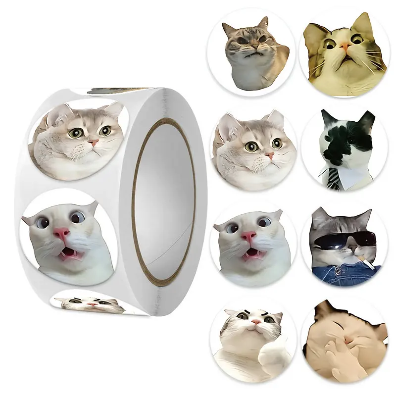 50-500pcs 귀여운 고양이 동물 보상 스티커 새로운 어린이 동기 부여 스티커 DIY 크리 에이 티브 친화적 인 캠퍼스 사무실 자체 접착 라벨