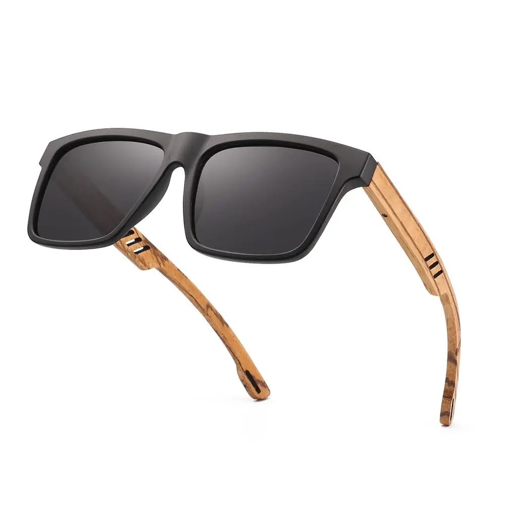HU WOOD 남성용 새로운 고품질 사각형 선글라스 Polarized UV400 패션 선글라스 미러 스포츠 선글라스 운전 oculos