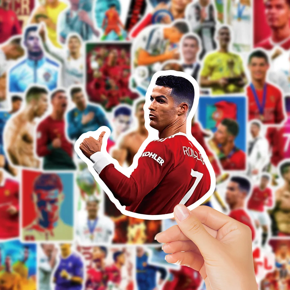 축구 스타 크리스티아노 호날두 CR7 시리즈 그래피티 스티커, 헬멧 데스크탑 벽 장식에 적합, DIY 스티커, 50 개