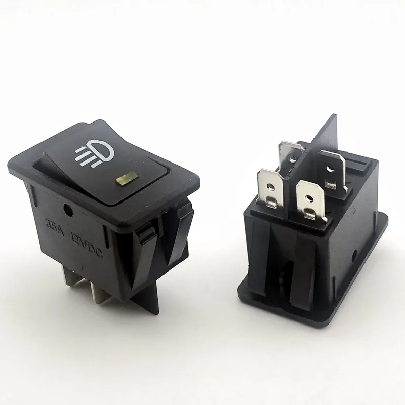 1 PCS, 자동차 안개등, 로커 스위치, ON-OFF, 4Pin, 2 위치, 조명 전원이 있는 전기 장비, 35A Lndicator Light 12V DC