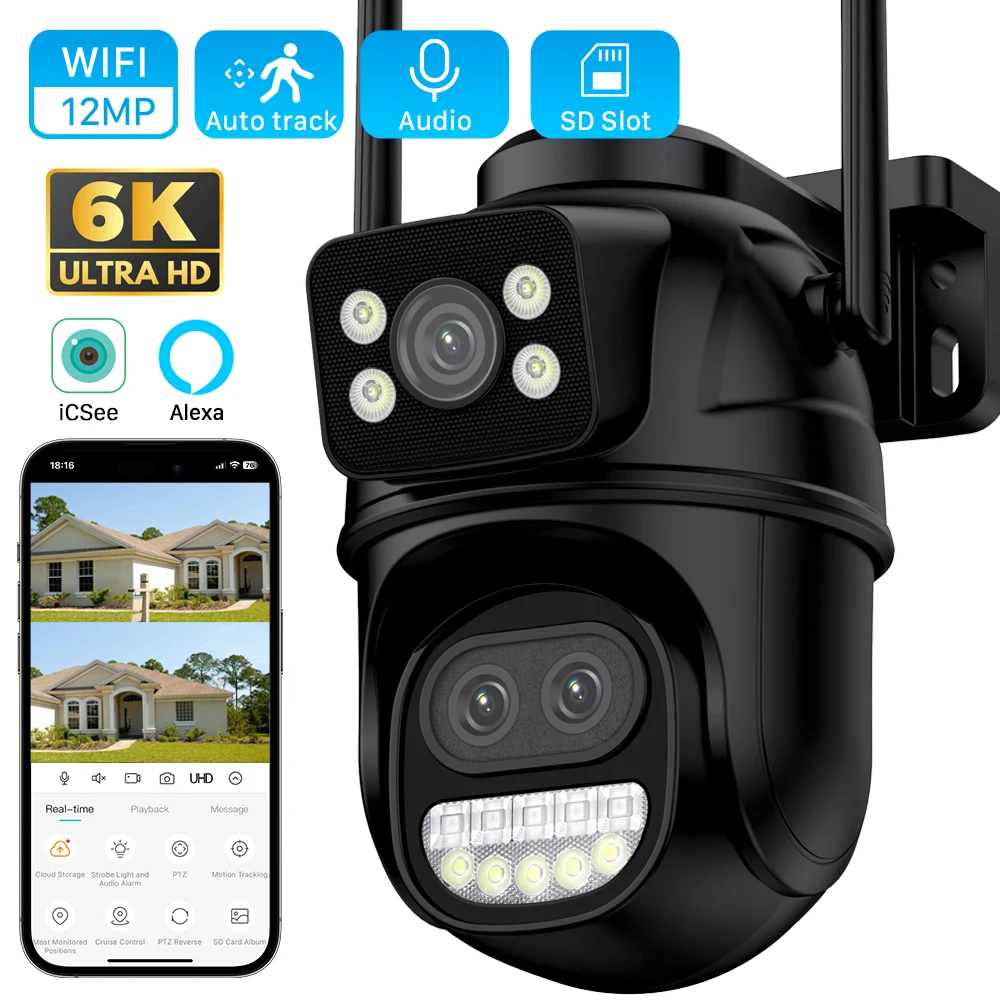 6K 12MP 야외 Wifi 카메라 PTZ 8X 광학 줌 3 렌즈 듀얼 스크린 비디오 감시 8MP 듀얼 렌즈 CCTV 보안 IP 카메라 title=6K 12MP 야외 Wifi 카메라 PTZ 8X 광학 줌 3 렌즈 듀얼 스크린 비디오 감시 8MP 듀얼 렌즈 CCTV 보안 IP 카메라 