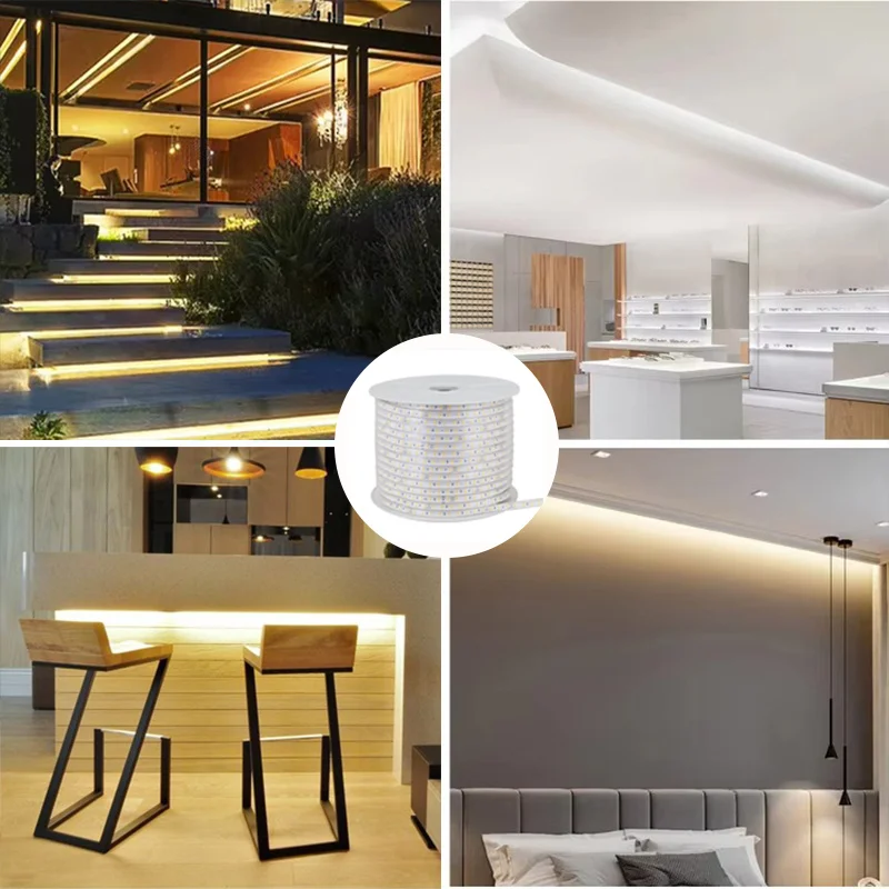 220V Led 스트립 1-30m Eu 플러그 2835 유연한 리본 빛 방수 Led 테이프 홈 부엌 야외 정원 장식 조명