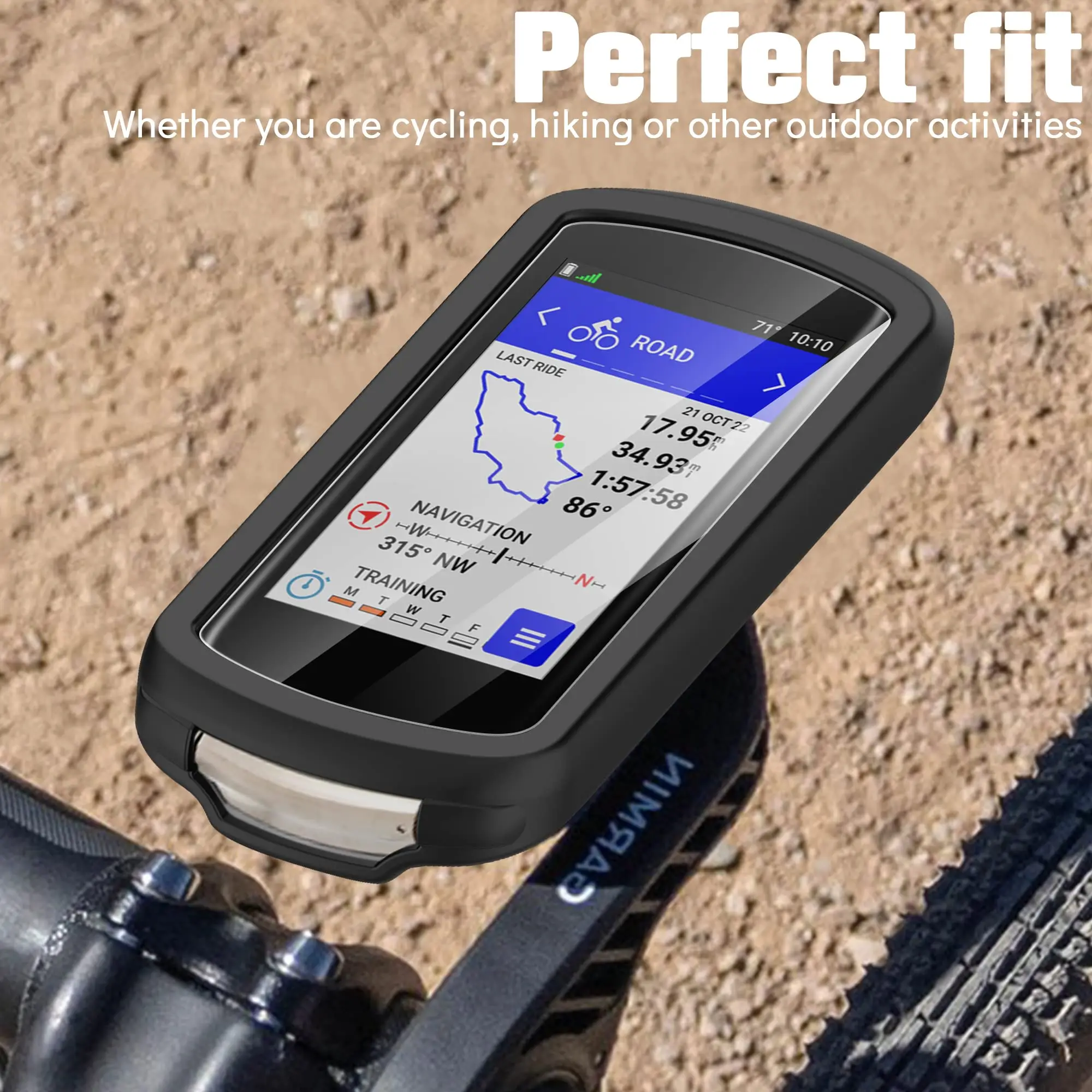 Garmin Edge 1040 화면 보호기 용 2PCS 강화 유리 + 케이스 안티 스크래치 필름 및 부드러운 실리콘 보호 커버 액세서리