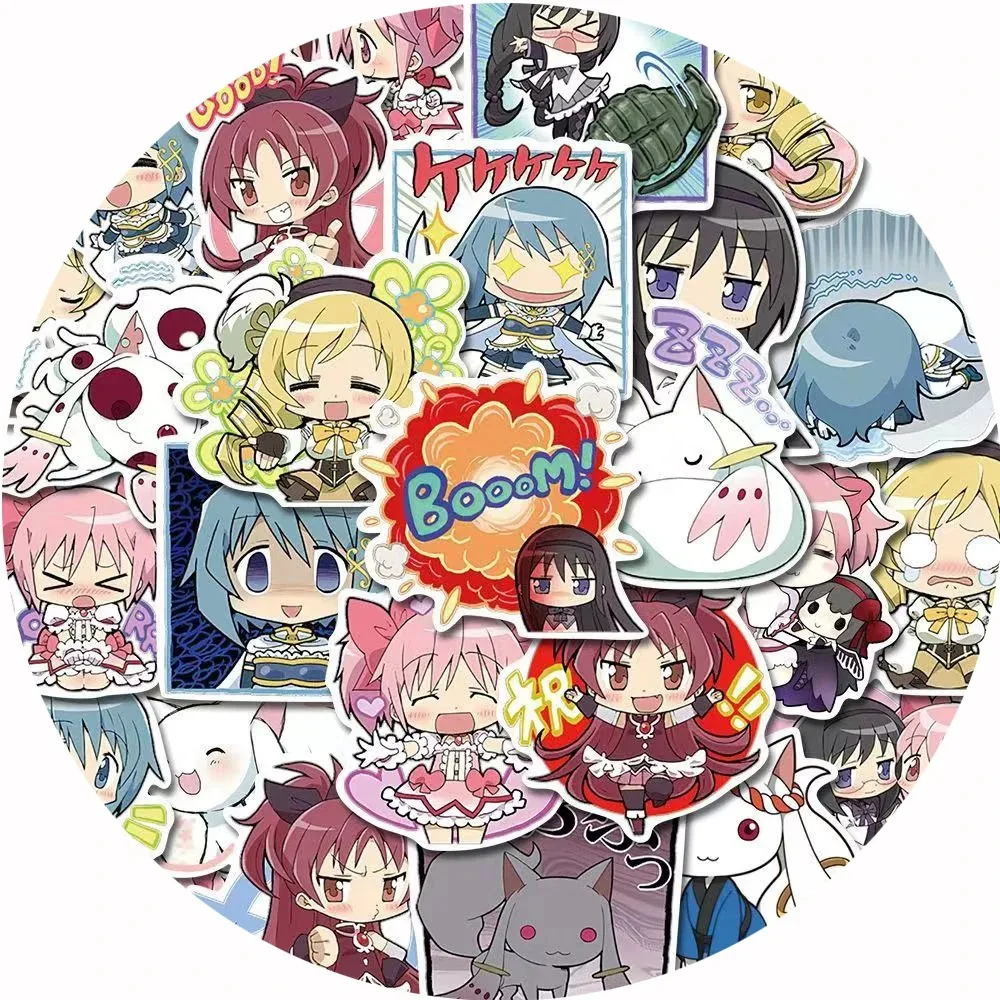 10/30/48pcs 애니메이션 마법 소녀 마도카 Magica 스티커 Kawaii 만화 소녀 Kaname Madoka Akemi Homura 데칼 노트북 전화 자전거