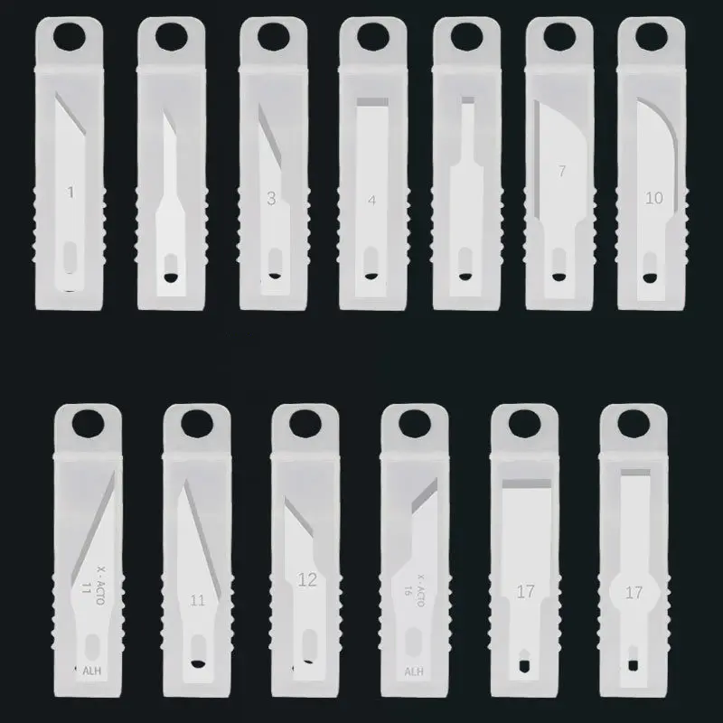 20pcs 나무 조각 블레이드 커터 나이프 공예 조각 도구 조각 유틸리티 조각 금속 메스 Woodcarve PCB 수리 DIY 블레이드