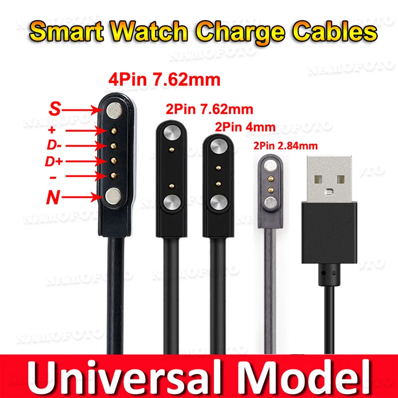 범용 2Pin 4mm 7.62mm 4Pin Dock 충전기 어댑터 자기 충전 케이블 스마트 시계 전원 와이어 용 USB 충전 라인 코드 title=범용 2Pin 4mm 7.62mm 4Pin Dock 충전기 어댑터 자기 충전 케이블 스마트 시계 전원 와이어 용 USB 충전 라인 코드 