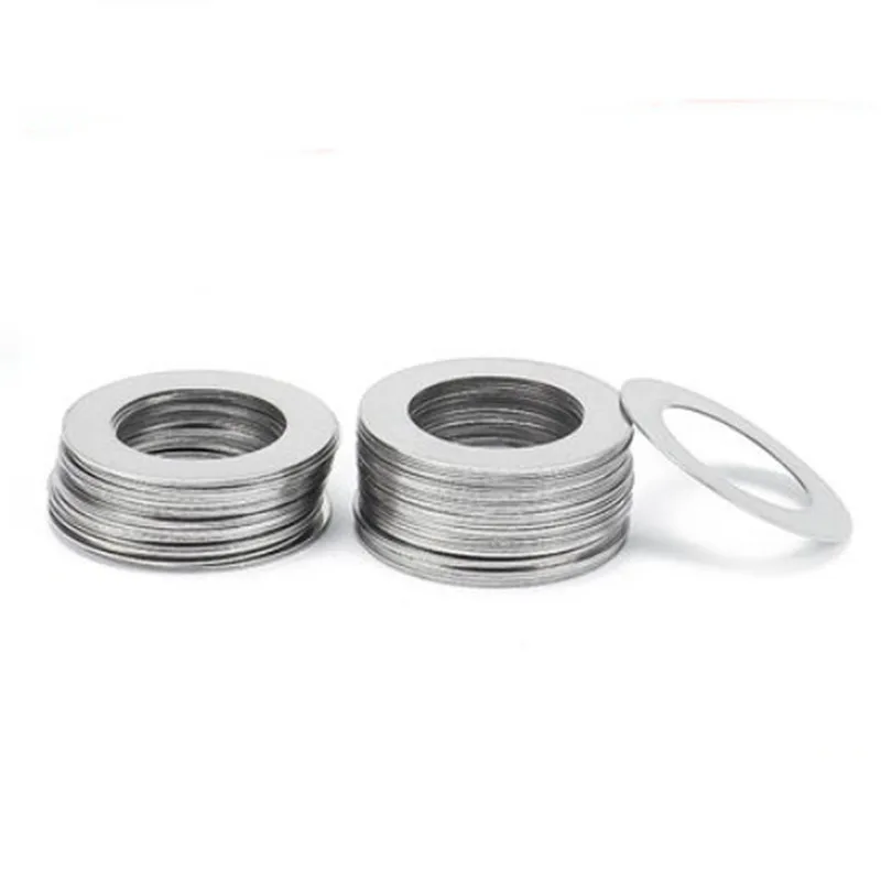 10/100pcs M3 ~ M20 0.1mm 0.2mm 0.3mm 0.5mm 1mm 스테인레스 스틸 플랫 와셔 초박형 가스켓 고정밀 조정 가스켓