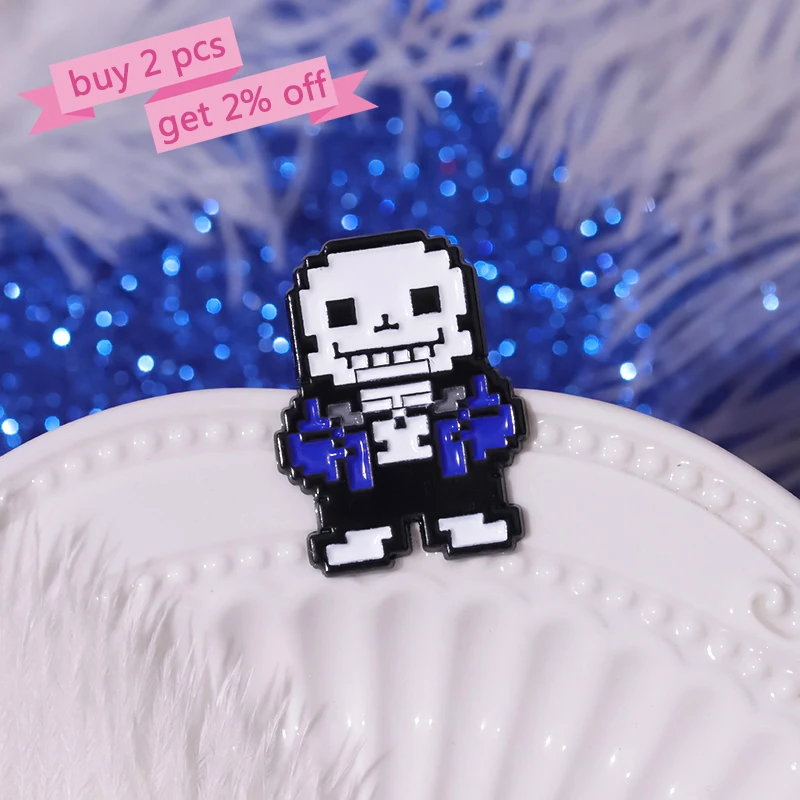 Sans Undertale 에나멜 핀 맞춤형 게임 브로치 옷깃 배지 만화 보석 어린이 친구를 위한 선물
