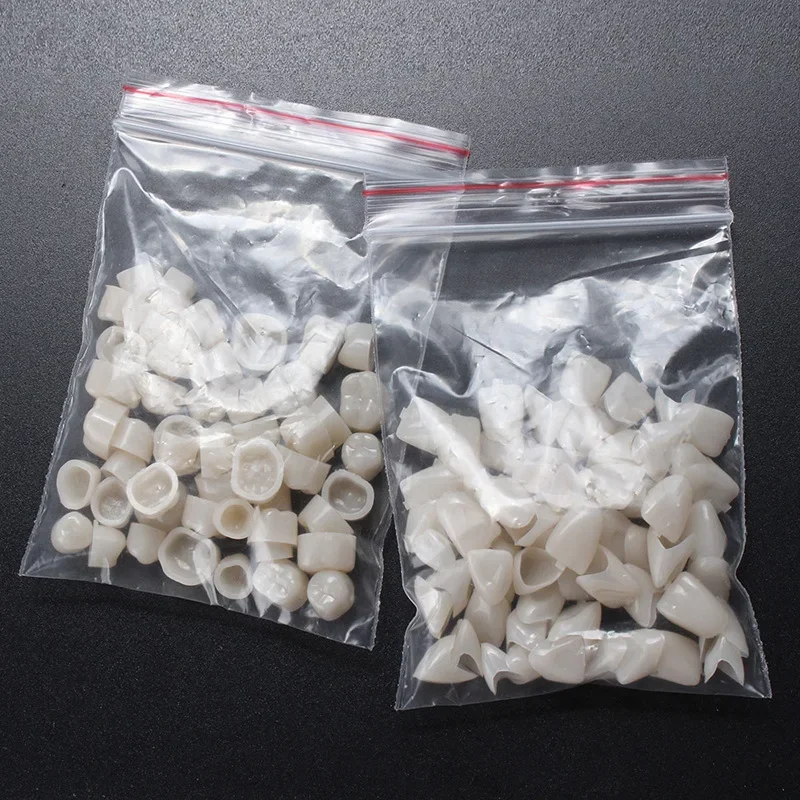 60pcs 수지 치아 치과 치과 임시 크라운 재료 전방 및 어금니 치아 보호 구강 관리 미백 안정
