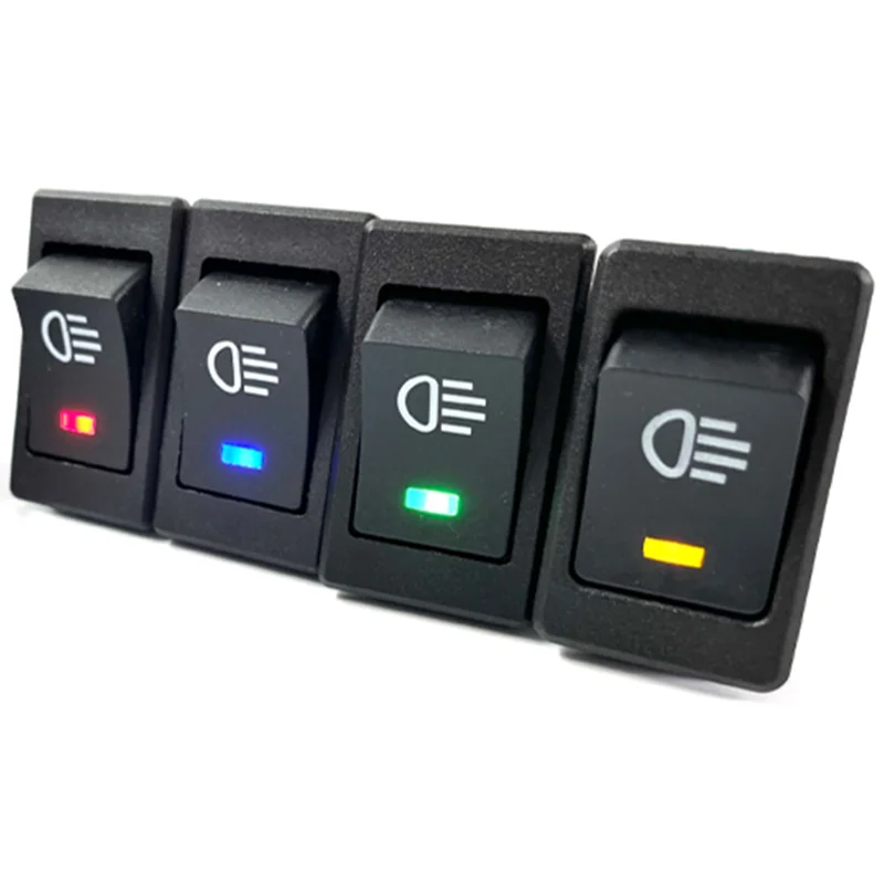 1 PCS, 자동차 안개등, 로커 스위치, ON-OFF, 4Pin, 2 위치, 조명 전원이 있는 전기 장비, 35A Lndicator Light 12V DC