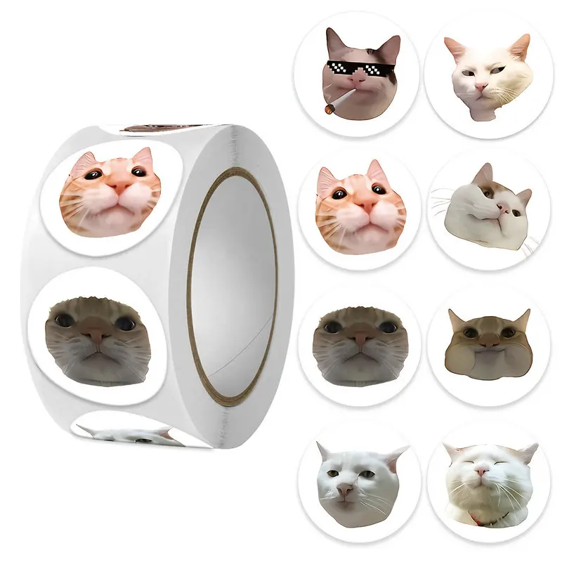 50-500pcs 귀여운 고양이 동물 보상 스티커 새로운 어린이 동기 부여 스티커 DIY 크리 에이 티브 친화적 인 캠퍼스 사무실 자체 접착 라벨