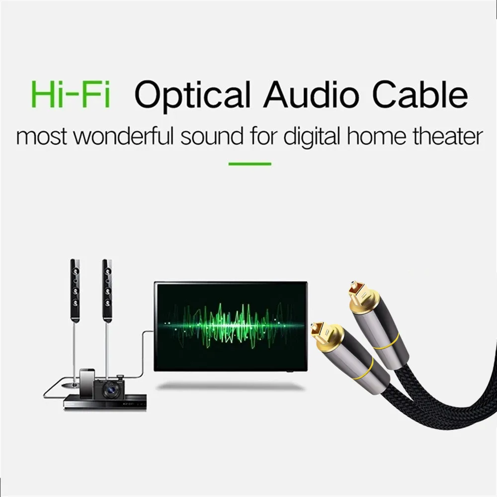 CYANMI HIFI 5.1 디지털 광학 오디오 케이블, 증폭기용 Toslink SPDIF 동축 케이블, 블루레이 Xbox 360 PS4 사운드바 광섬유 케이블