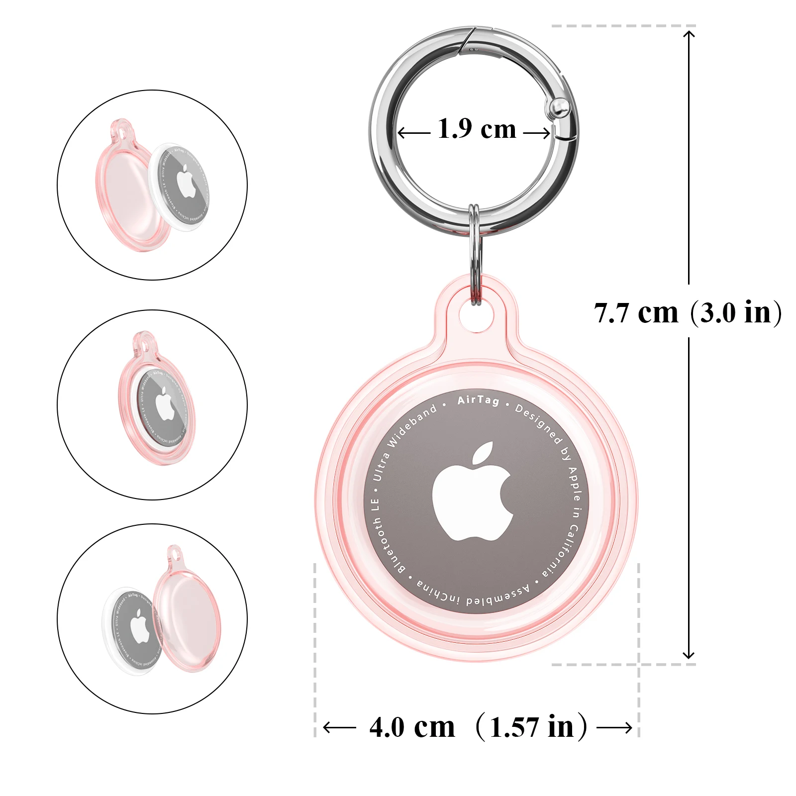 방수 분실 방지 키 체인 홀더 Apple Airtag 개 고양이 애완 동물 고리 키 추적기 보호 전체 커버에 대 한 투명 TPU 케이스