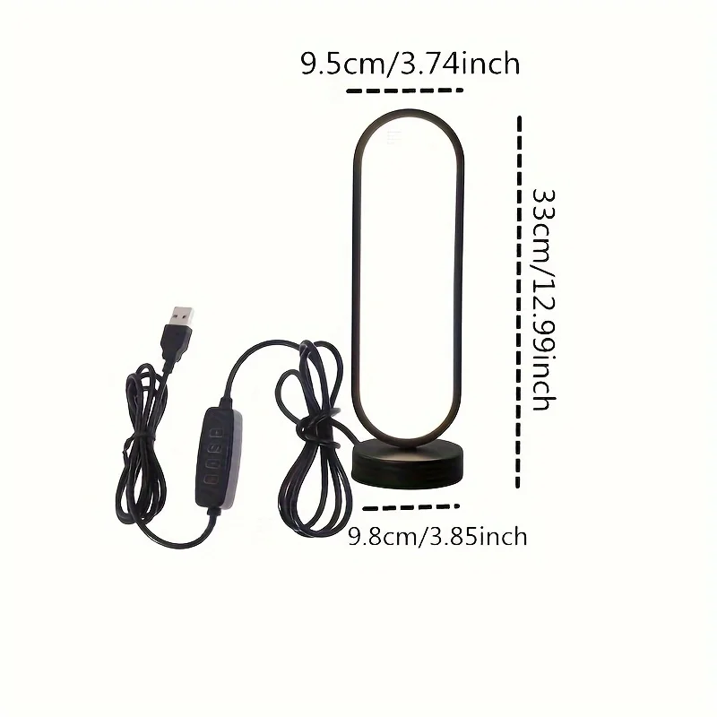 1PC 램프 침실 링 램프 거실 3 색 디밍 침대 옆 램프 LED 야간 조명