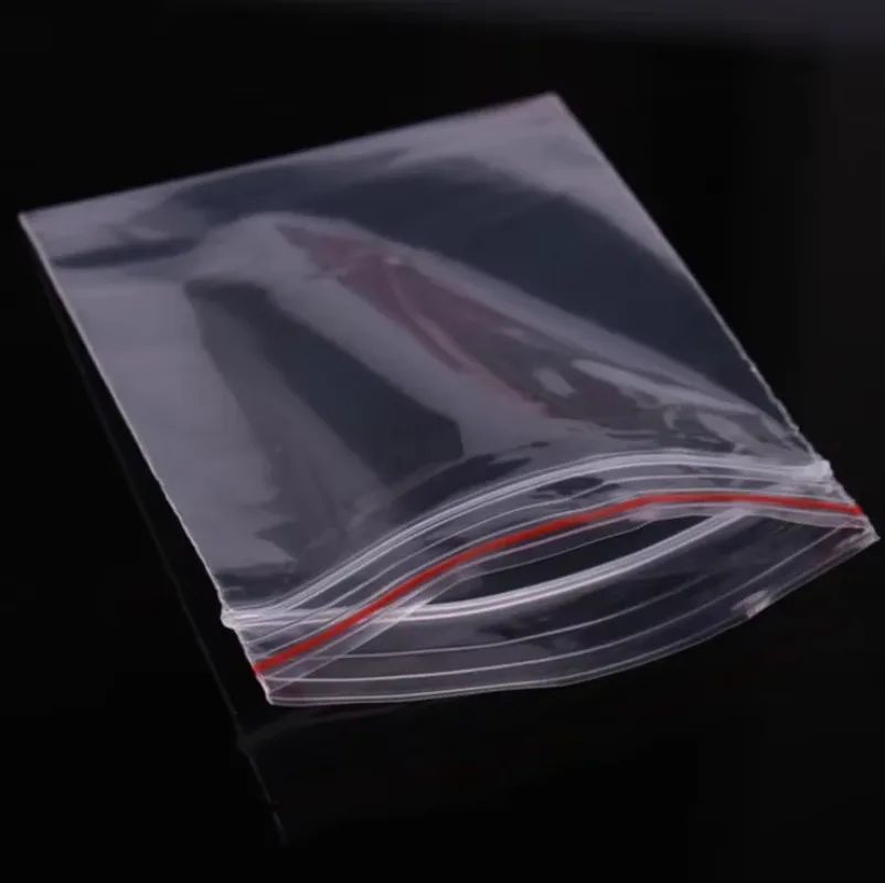 50micron 100 개/갑/팩 높은 투명 PE 지퍼 잠금 가방 재밀봉 가능한 플라스틱 설탕 캔디 말린 과일 분말 책 선물 쿠키 파우치