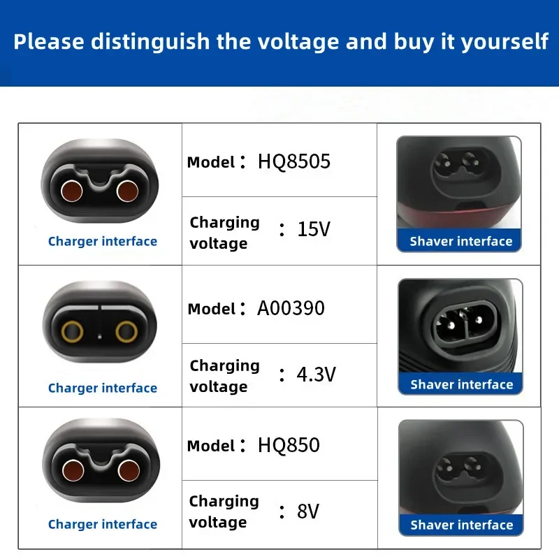 필립스 원 블레이드 QP2520, QP2520 / 90, QP2520 / 70, QP2520 / 72와 호환되는 4.3V A00390 면도기 충전기 교체
