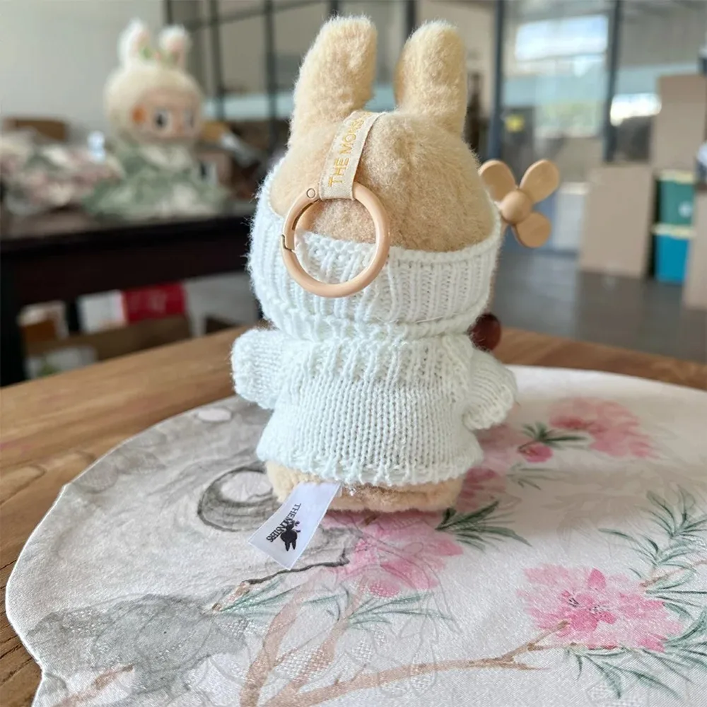 15-17cm V1v2 Labubu 옷 복장 앉아 옷 귀여운 스웨터 모자 복장 액세서리 패션 인형 액세서리 인형 없음