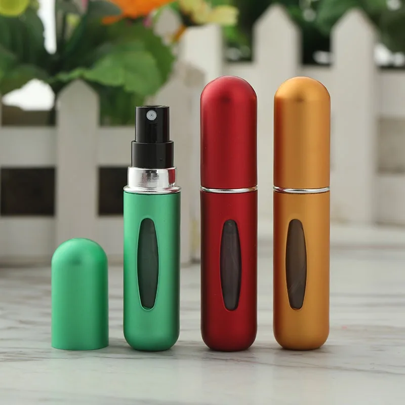 5 ml/pcs 스프레이 향수 펌프와 리필 형 금속 향수 병 휴대용 여행 화장품 용기 미니 스프레이 분무기 병